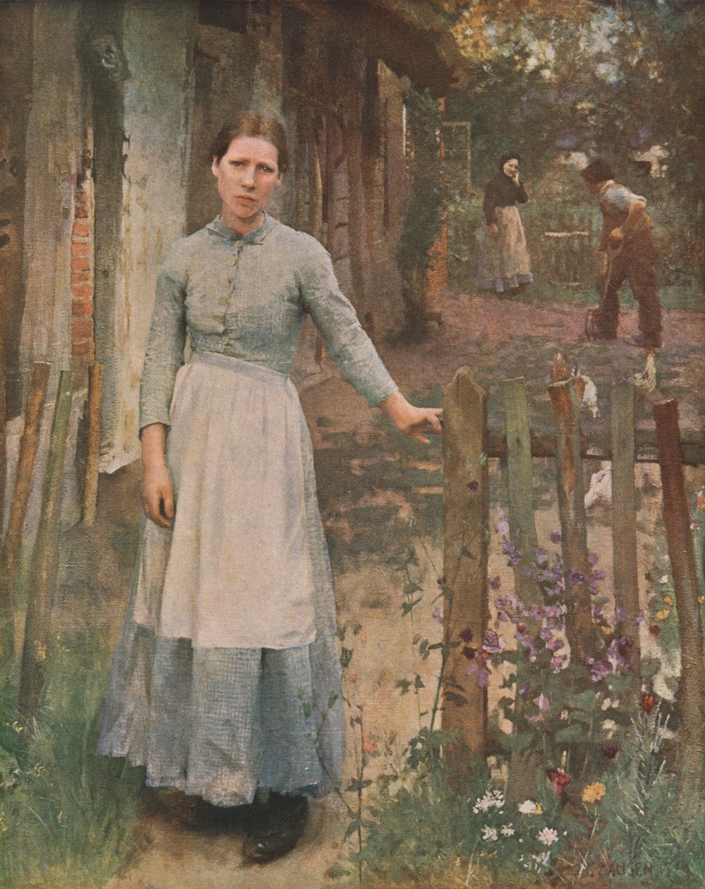 A lány a kapuban, 1889, c1930. alkotó: George Clausen