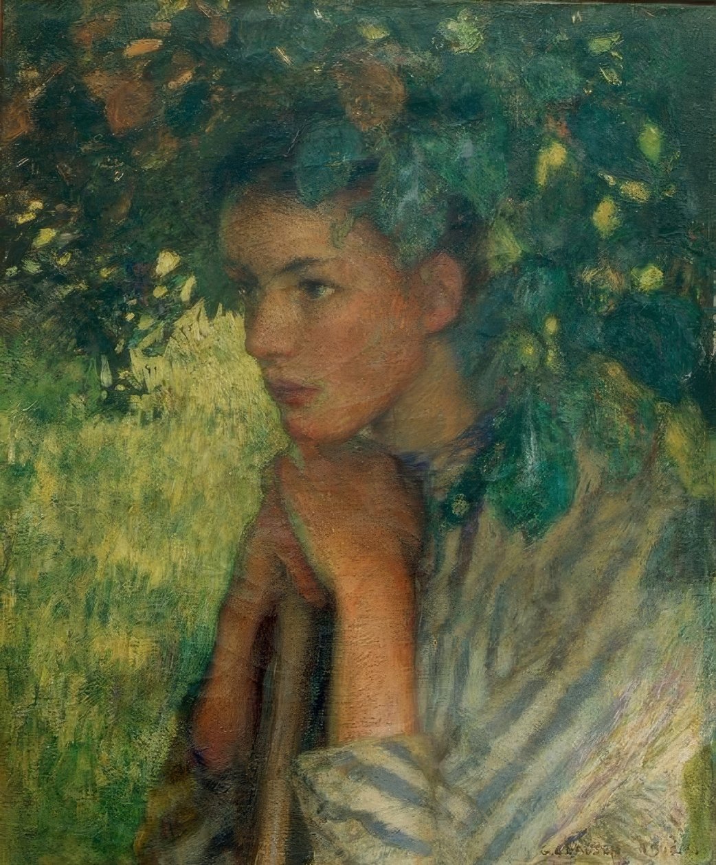The Haymaker: A Study in Shadows alkotó: George Clausen
