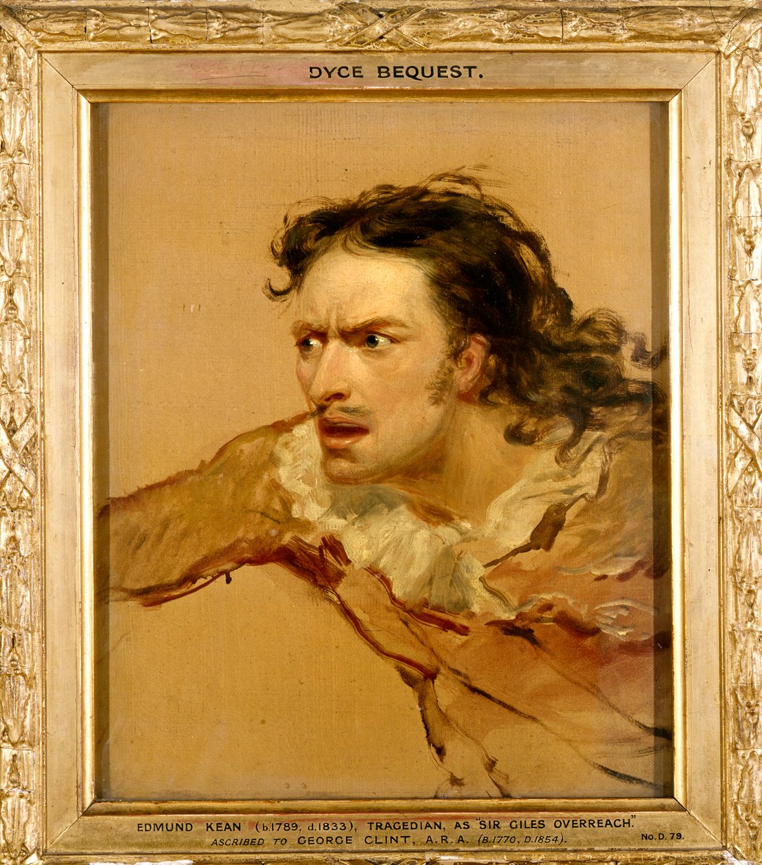 Edmund Kean, mint Sir Giles Overreach az "A New Way to Pay Old Debts" című filmben, 1816 körül alkotó: George Clint