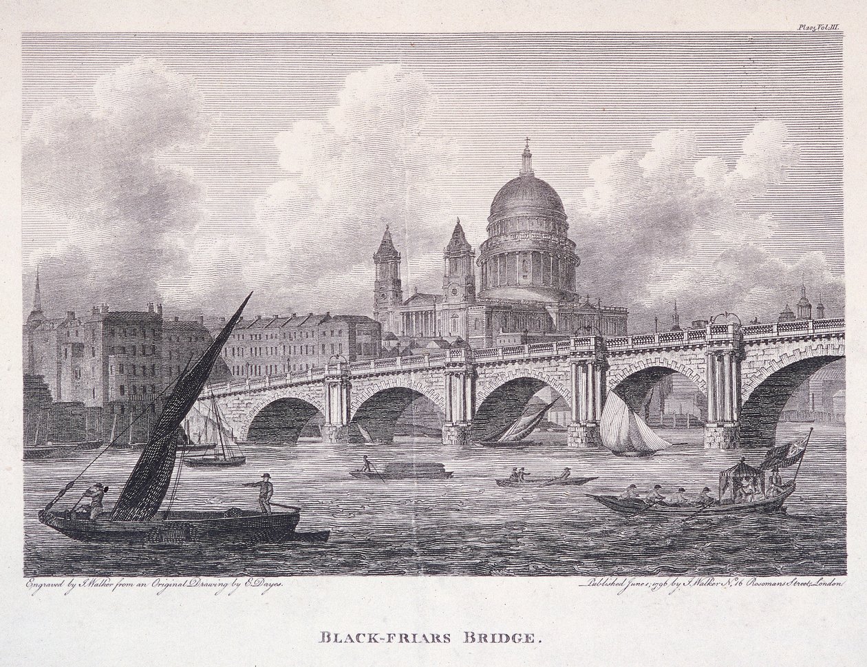 Blackfriars Bridge, London, 1827 alkotó: George Cooke