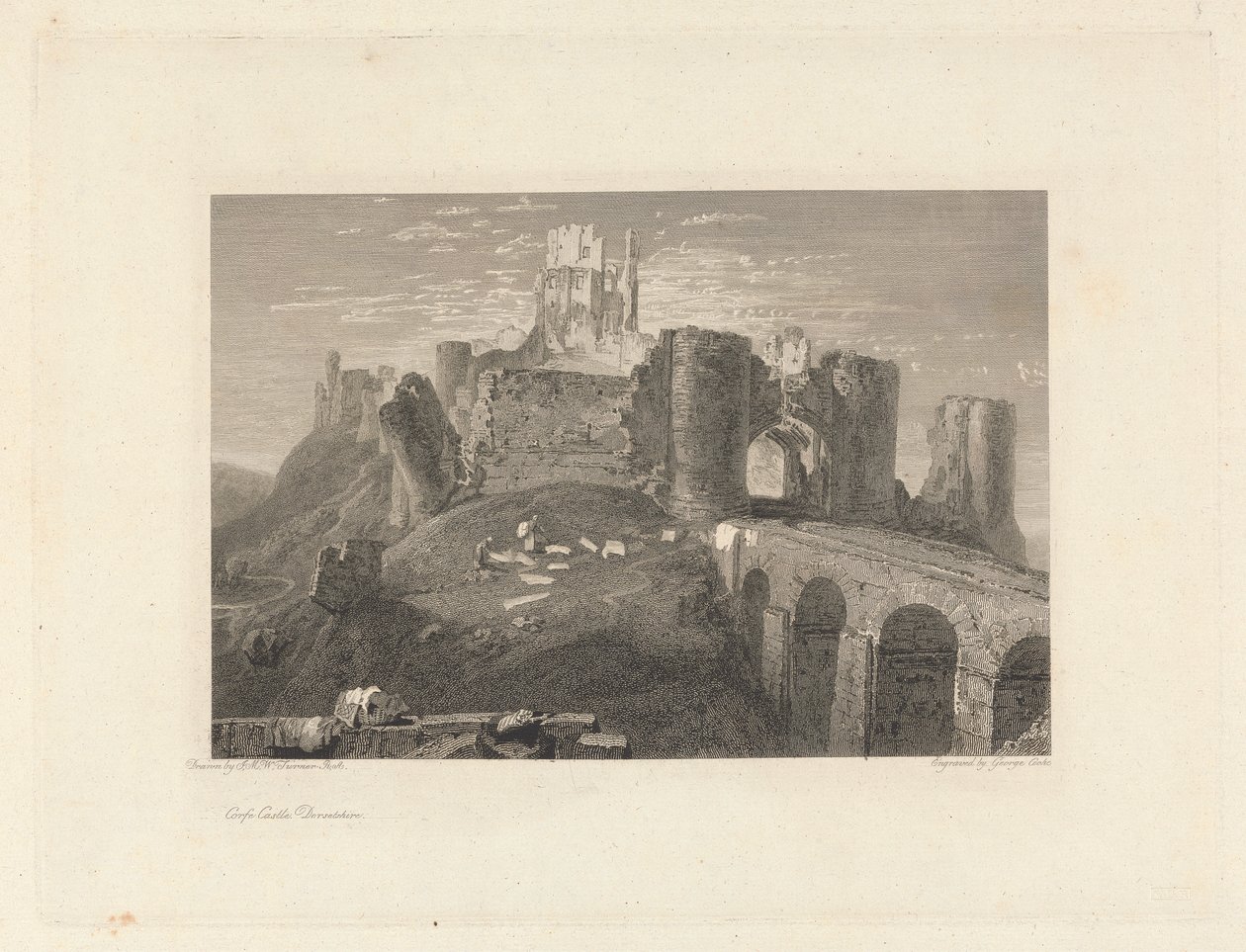 Corfe kastély, Dorsetshire alkotó: George Cooke
