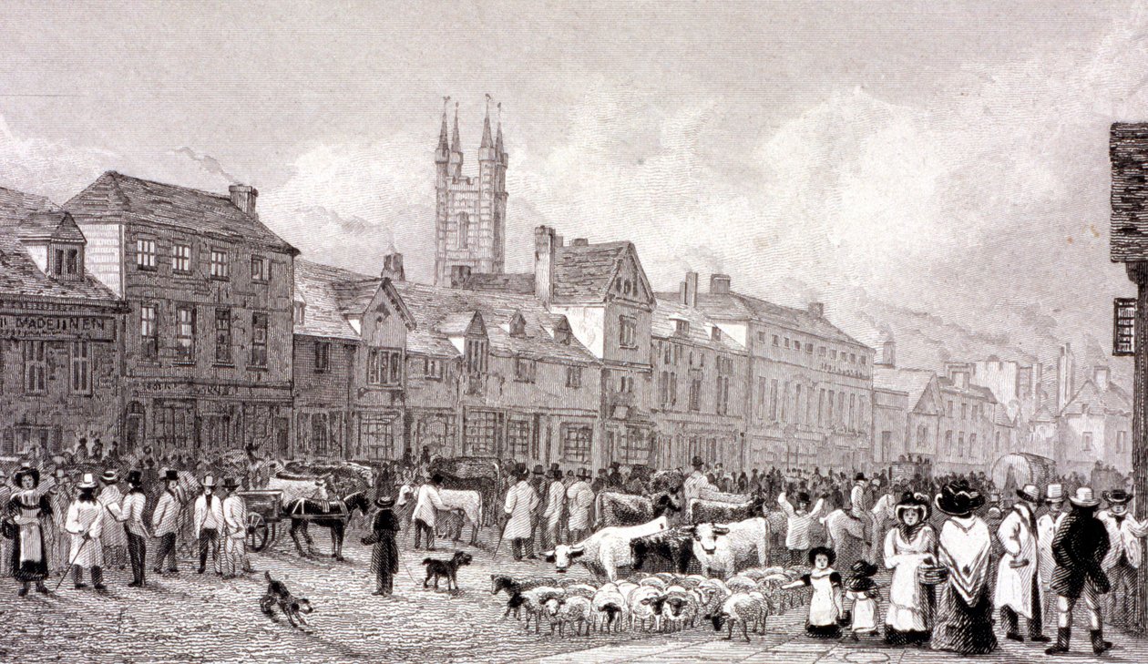 Smithfield Market, London, 1830 alkotó: George Cooke