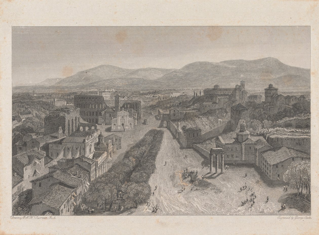 A Forum Romanum a Capitolium tornyából alkotó: George Cooke