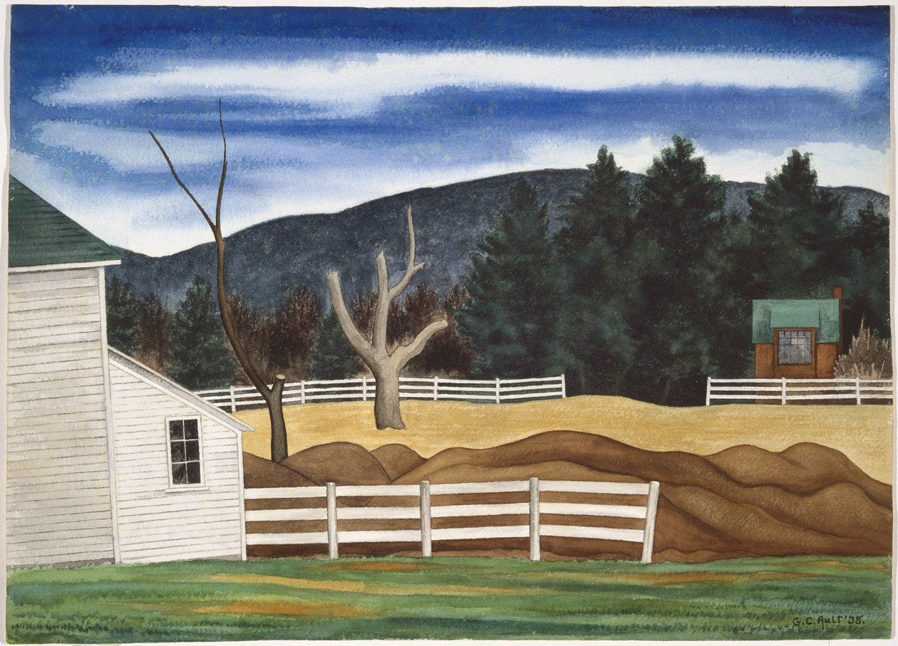 Woodstocki táj, március alkotó: George Copeland Ault