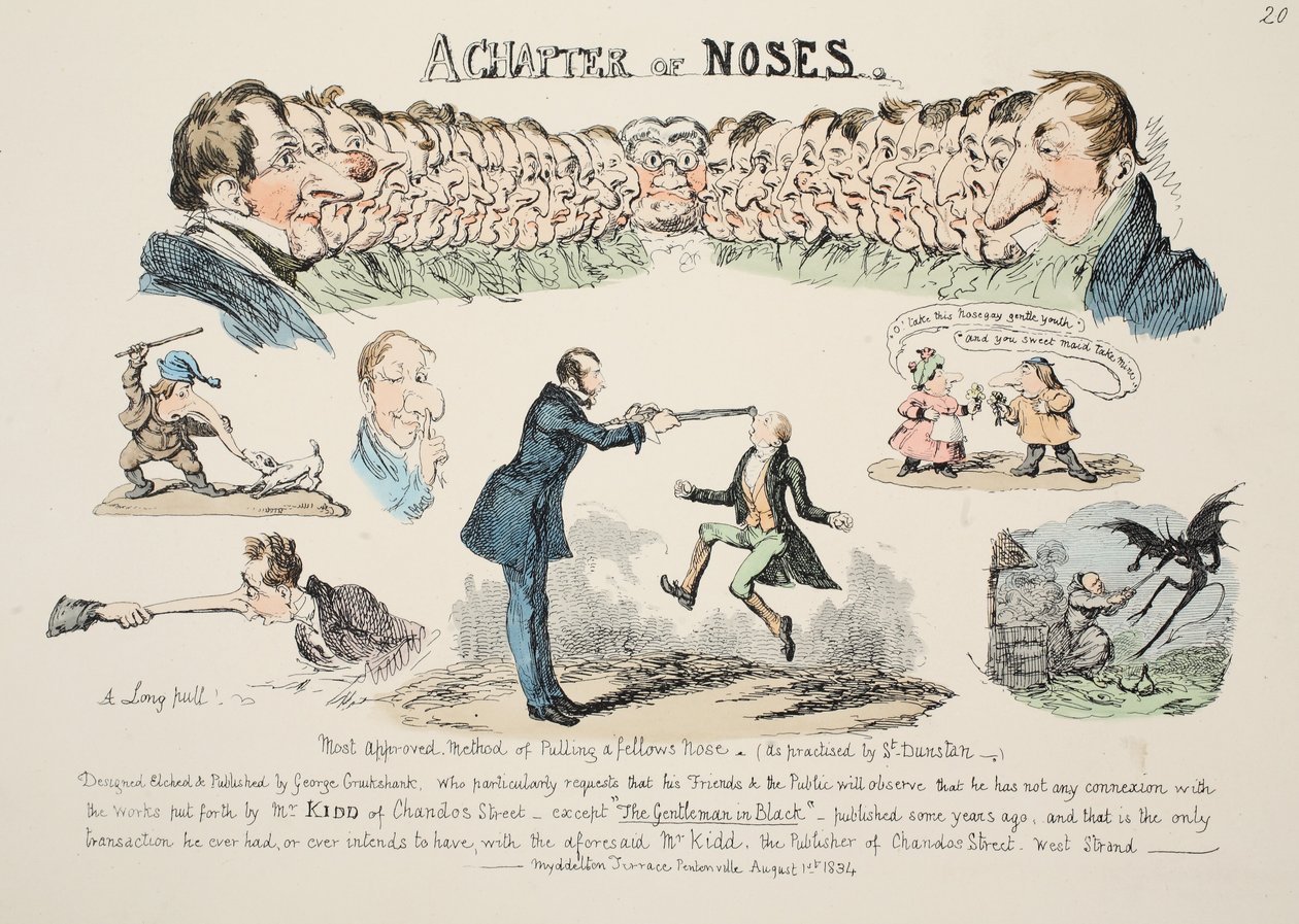 Orrfejezet, kocsma. 1834 (kézzel színezett metszet) alkotó: George Cruikshank