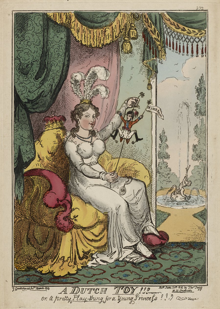 Egy holland játék!!! vagy: Szép játék egy fiatal hercegnőnek!!! Huzza, 1814. március, június 20-án jelent meg alkotó: George Cruikshank