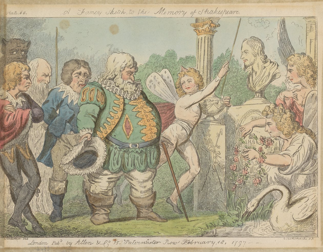 Egy díszes vázlat Shakespeare emlékére alkotó: George Cruikshank