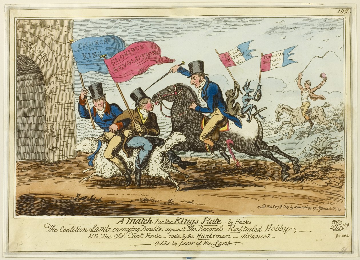 Egy mérkőzés a Kings Plate-By Hacks által Hacks alkotó: George Cruikshank