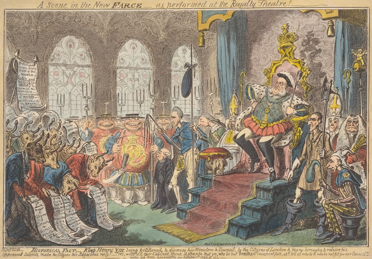 Jelenet az új bohózatban – a Royalty Színházban előadva! alkotó: George Cruikshank
