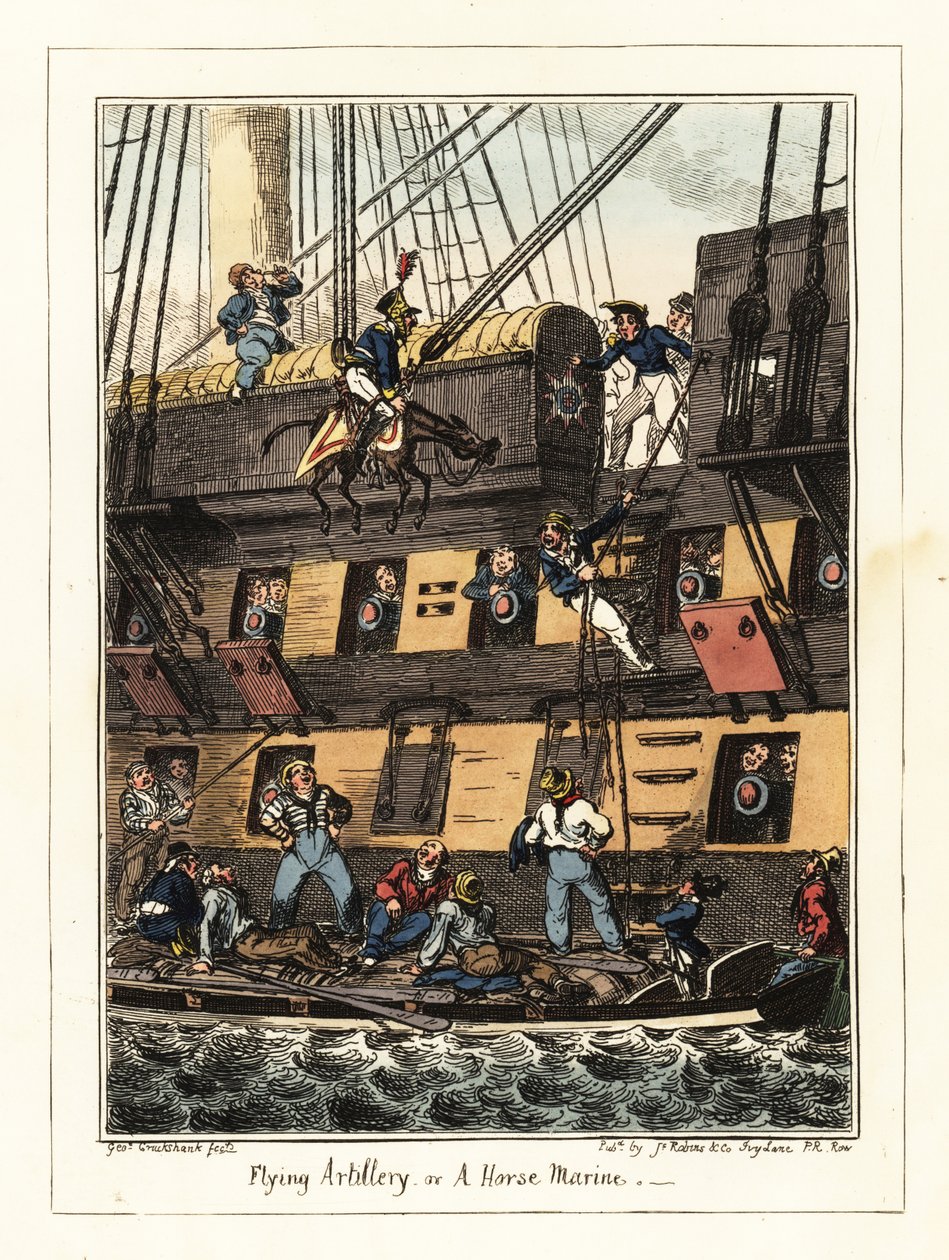 Megbüntettek egy milícia dragonyost a Zöld-foki-szigeteki Santiagóban, 1828 (kőnyomat) alkotó: George Cruikshank