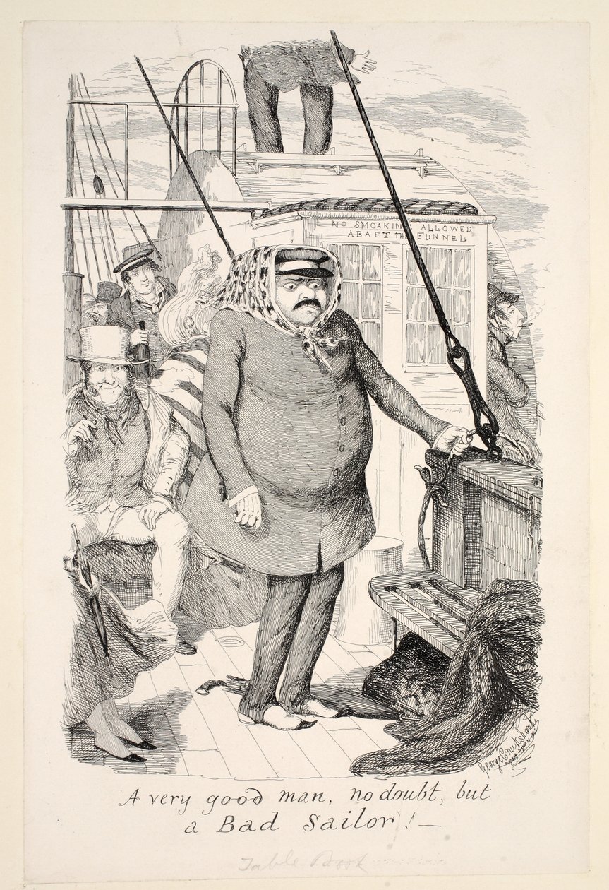 Kétségtelenül nagyon jó ember, de rossz tengerész!, kocsma. 1845 alkotó: George Cruikshank