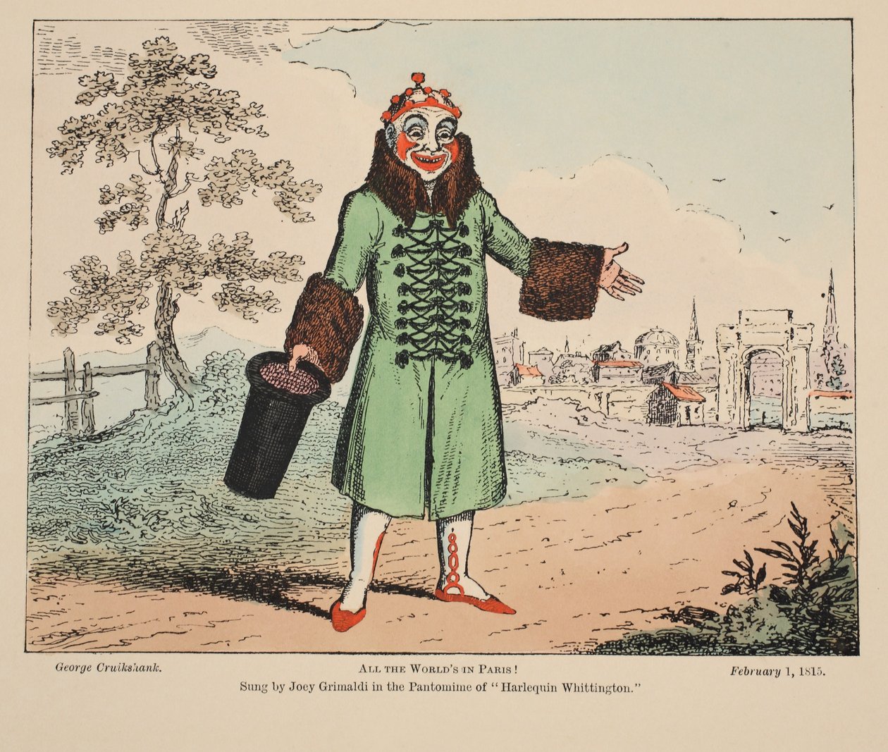 Minden világ Párizsban!, kocsma. 1815 (kézzel színezett metszet) alkotó: George Cruikshank