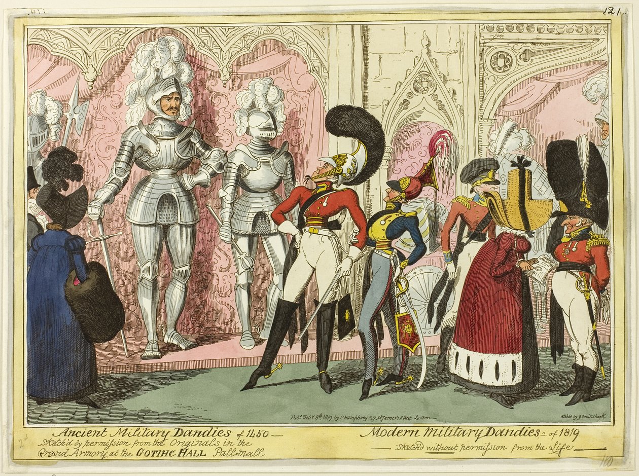 Ősi és modern katonai dandárok 1450-ből alkotó: George Cruikshank