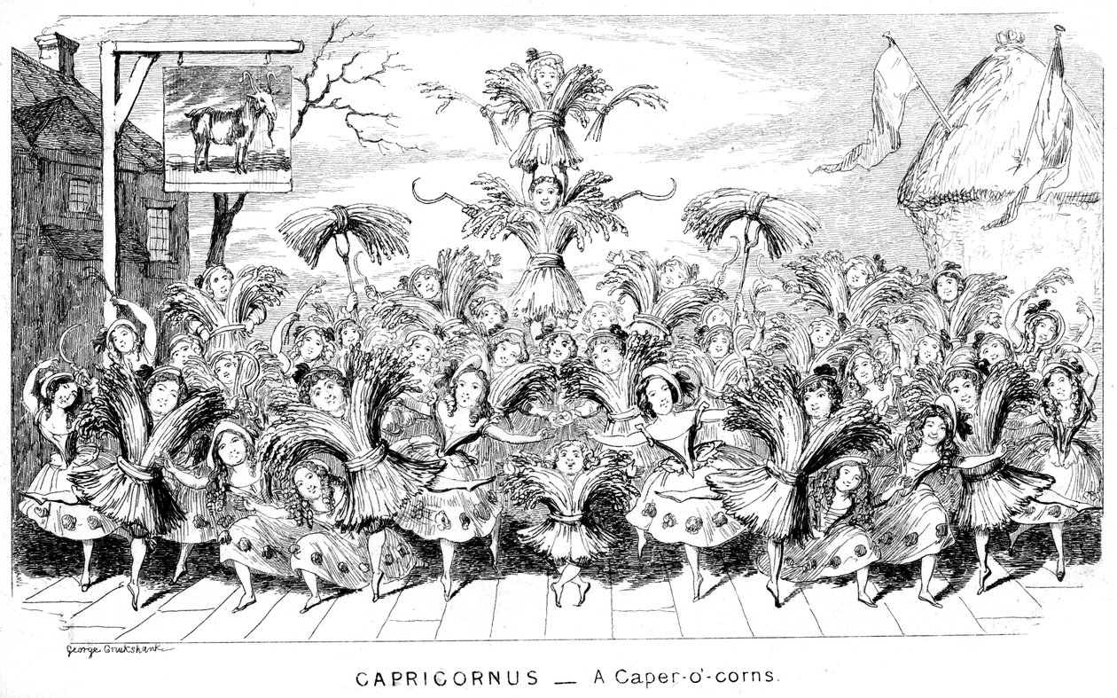 Capricornus - egy Caper-o-corns, 19. század. alkotó: George Cruikshank