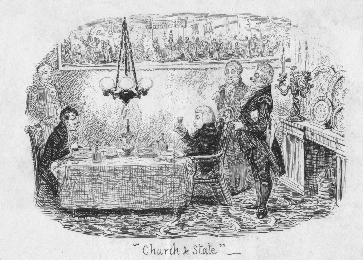 Egyház és állam, 1829 alkotó: George Cruikshank