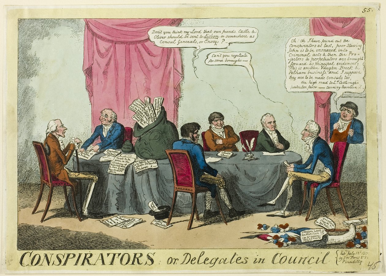 Összeesküvők, vagy a Tanács küldöttei alkotó: George Cruikshank