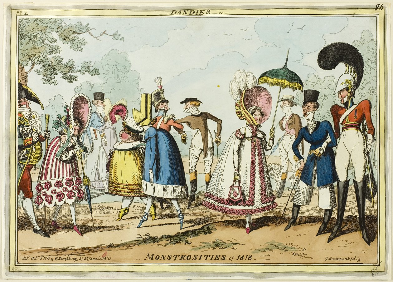 Dandies vagy szörnyek 1818-ban alkotó: George Cruikshank