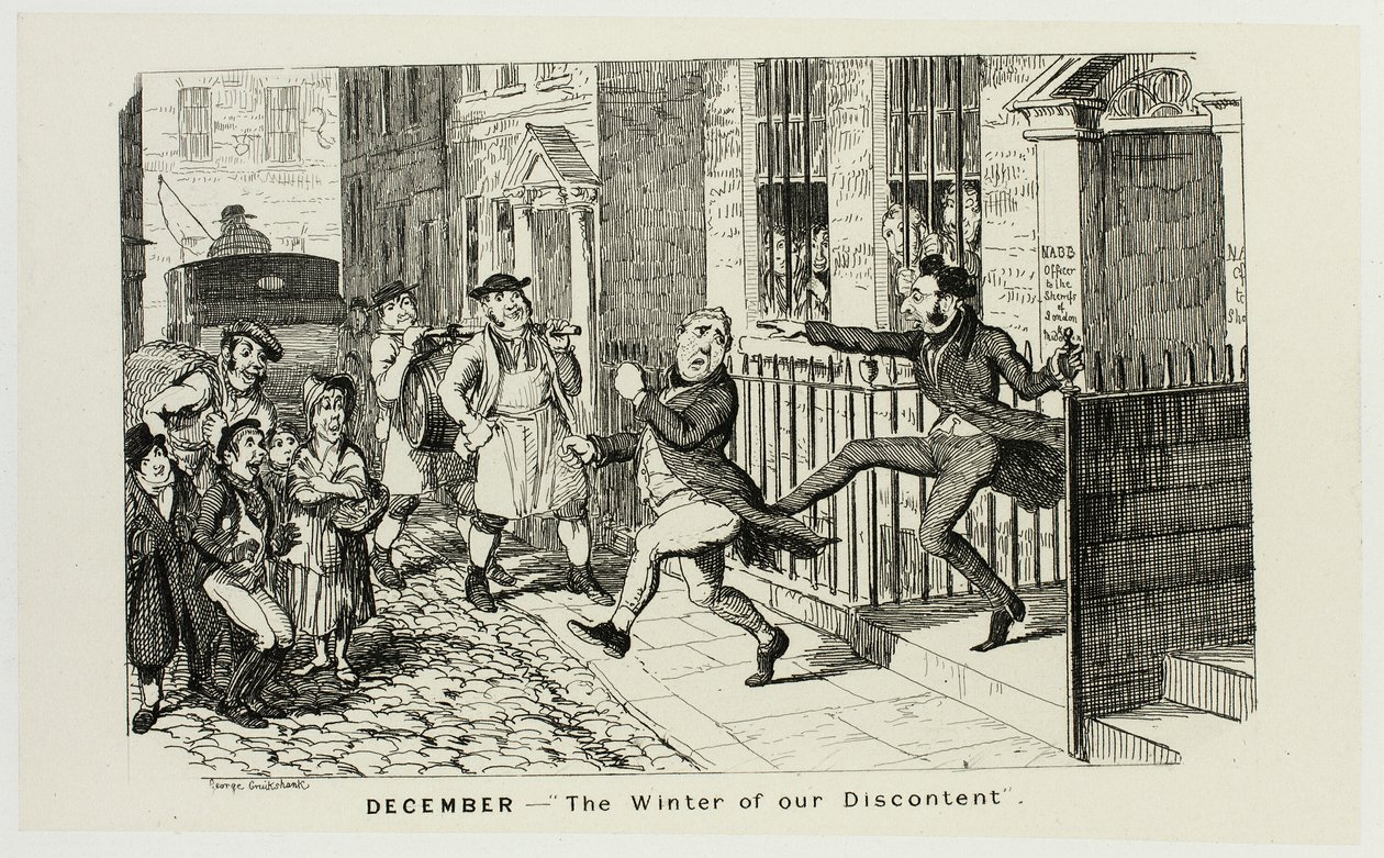December - "Elégedetlenségünk télje" George Cruikshank acélmetszeteiből a The Comic Almanacks című kötethez: 1835-1853 alkotó: George Cruikshank