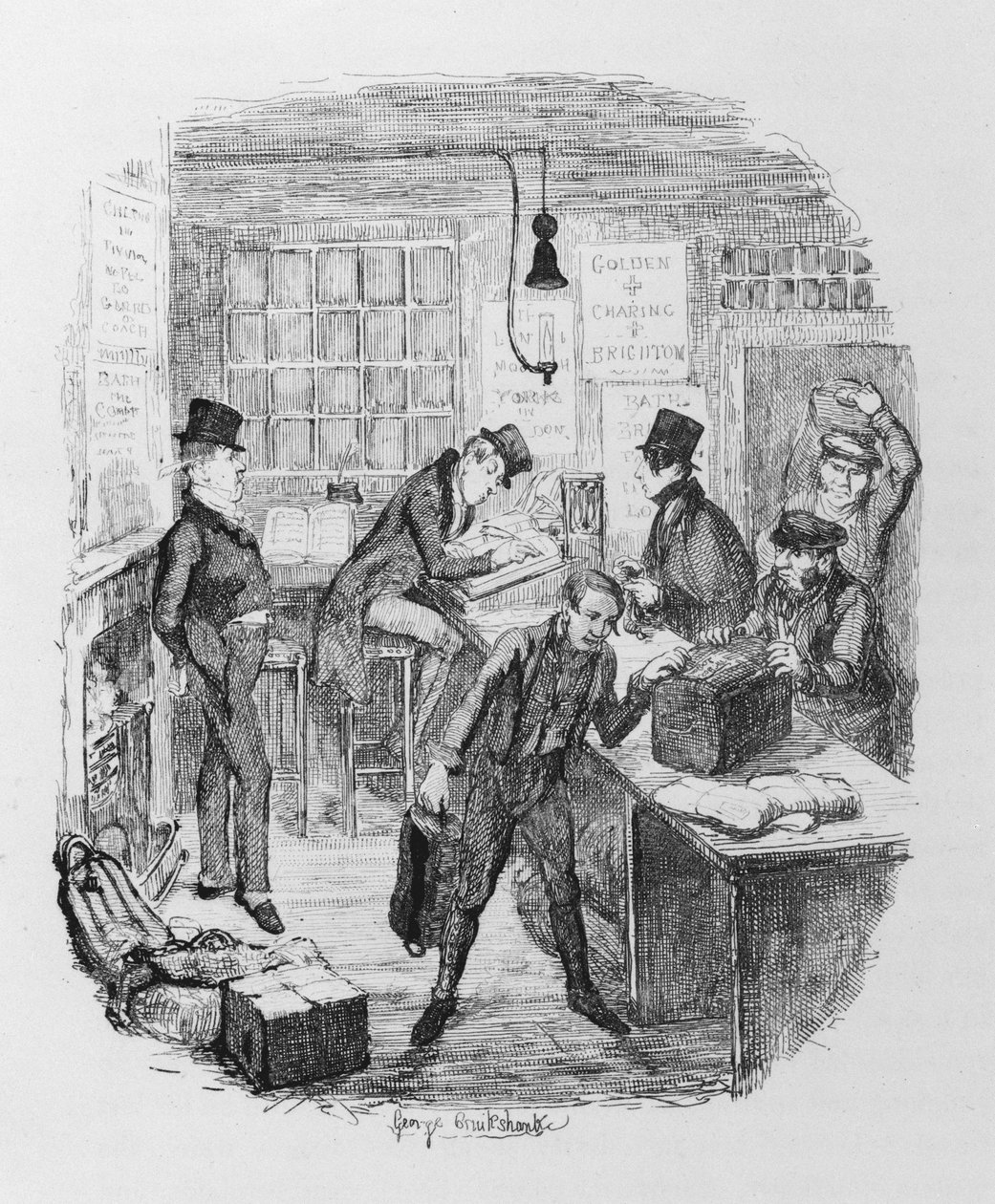 Early Coaches, 1836 körül (metszet) alkotó: George Cruikshank
