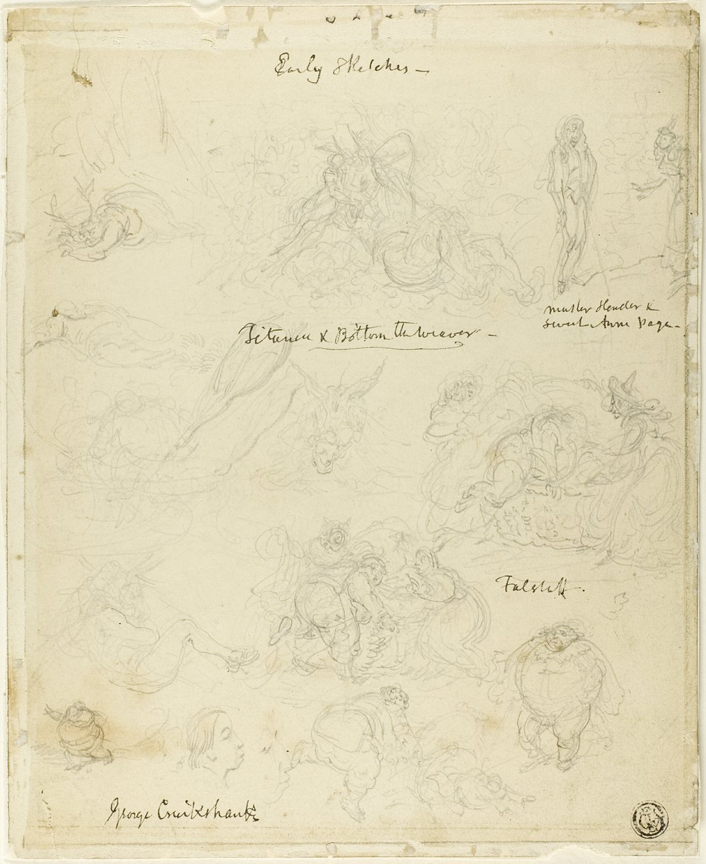 Korai vázlatok Falstaffhoz, Szentivánéji álomhoz alkotó: George Cruikshank