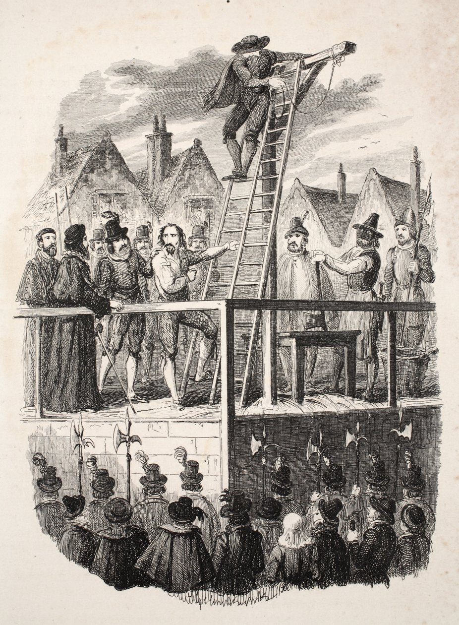 Guy Fawkes kivégzése, kocsma. 1841. alkotó: George Cruikshank