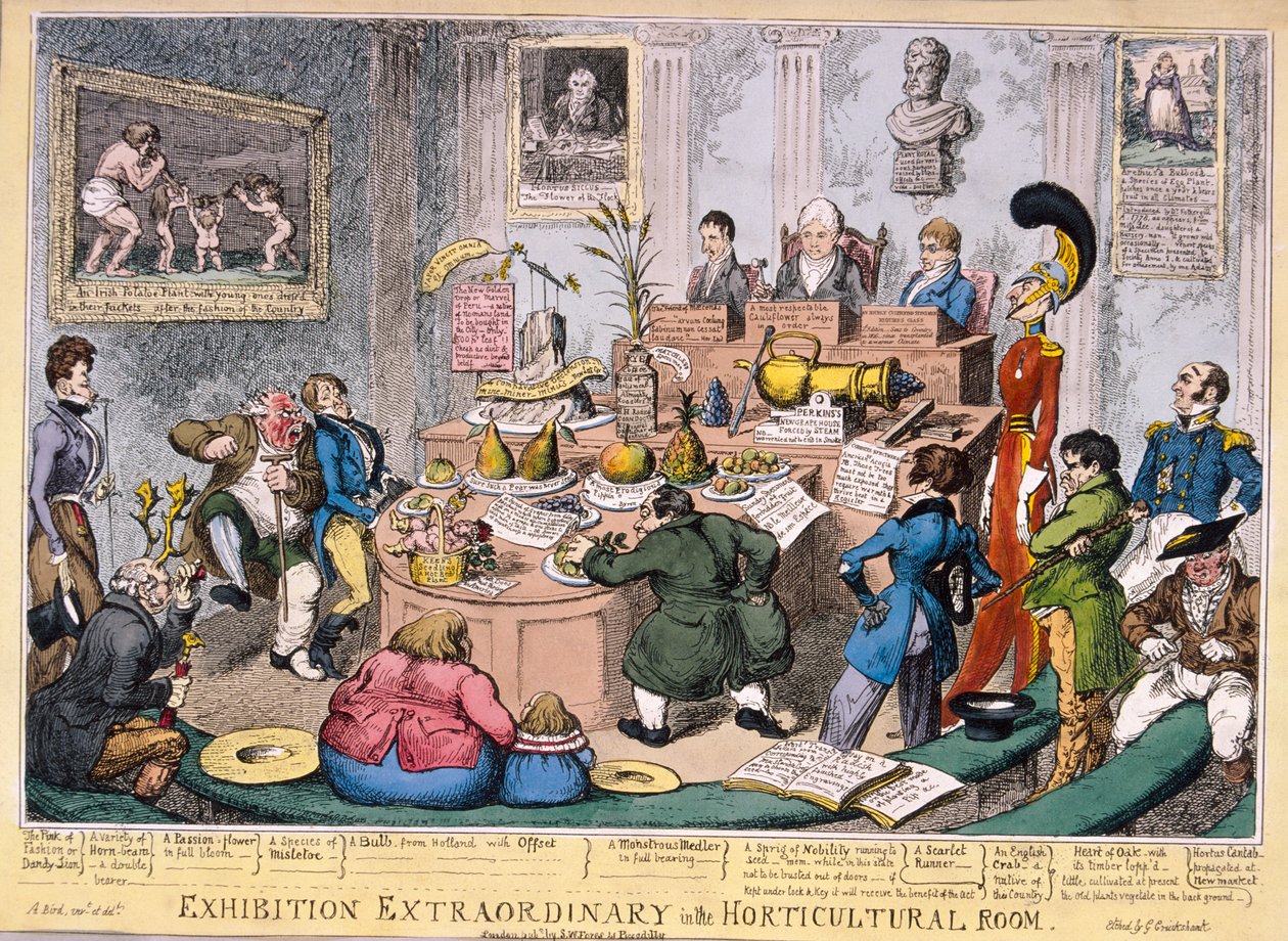 Kiállítás a londoni Királyi Kertészeti Társaságban, 1826 alkotó: George Cruikshank