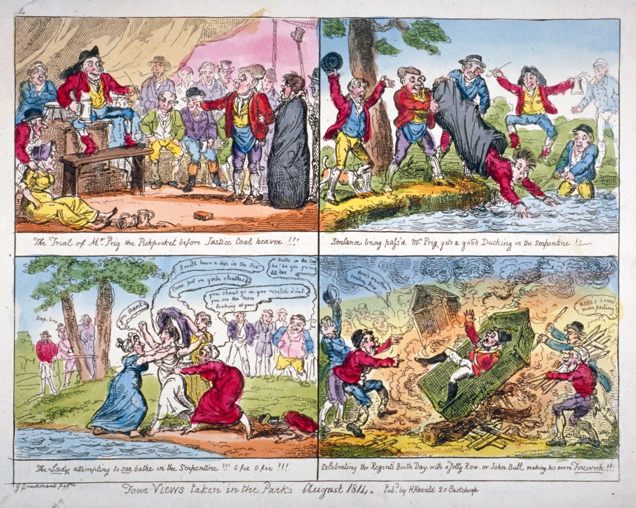„Négy nézet a parkokban”, 1814 alkotó: George Cruikshank