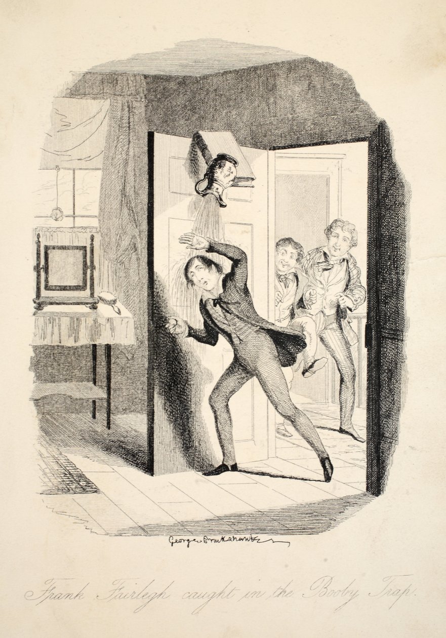 Frank Fairlegh Caught in the Booby Trap, Frank Fairlegh vagy Jelenetek egy magántanuló életéből, kocsma. 1870 körül alkotó: George Cruikshank