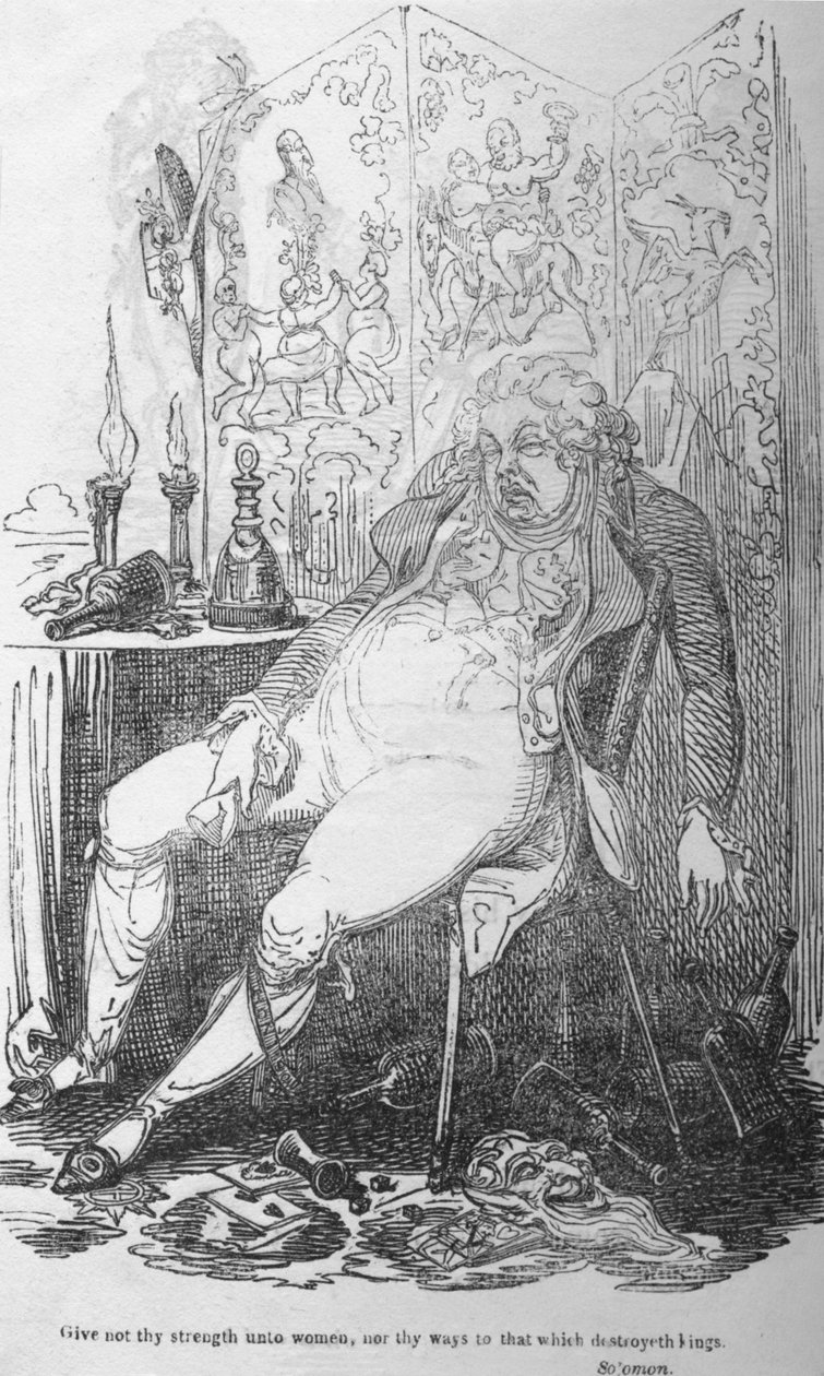 Ne add az erődet az asszonyoknak, se az útjaidat a királyok pusztítóinak, c1820. alkotó: George Cruikshank