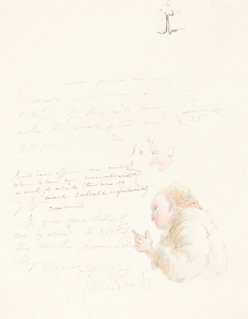 Félhosszú ügyvéd és egyéb vázlatok alkotó: George Cruikshank