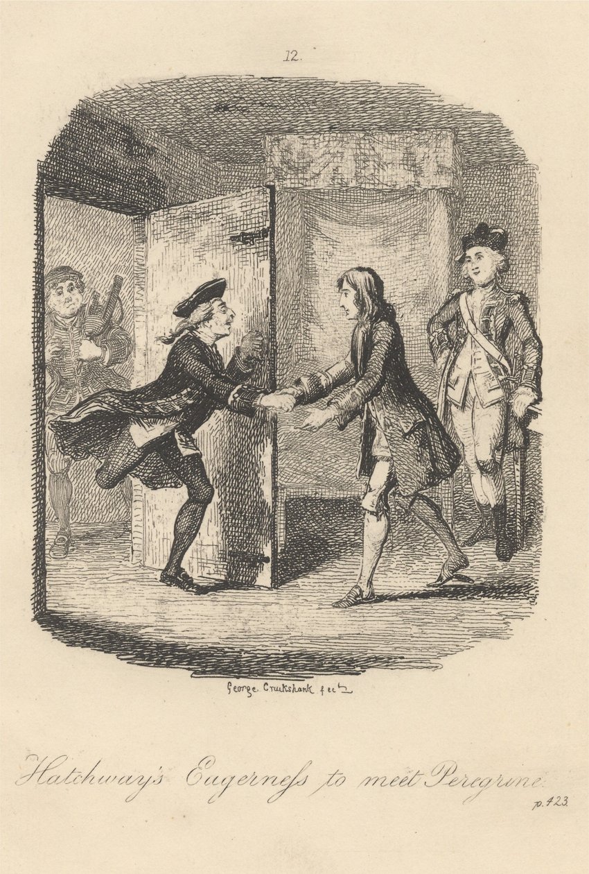 Hatchway buzgósága, hogy találkozzon Peregrine-nel alkotó: George Cruikshank