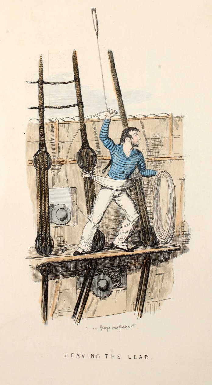 Az ólom felhúzása, kocsma, 1841 körül (kézi színes metszet) alkotó: George Cruikshank