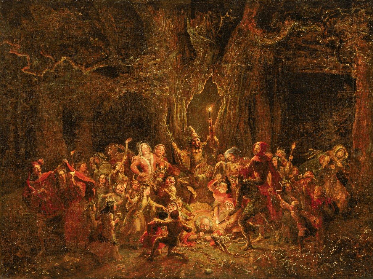 Herne tölgye William Shakespeare (1564-1616) „The Merry Wives of Windsor”-ból, 1857 körül (olaj, vászon) alkotó: George Cruikshank