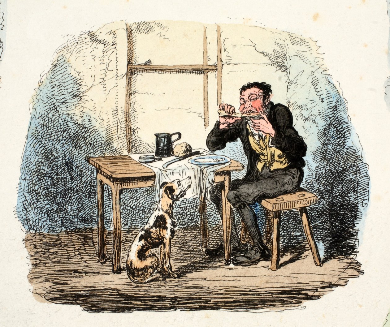 Remény (kézzel színezett metszet) alkotó: George Cruikshank