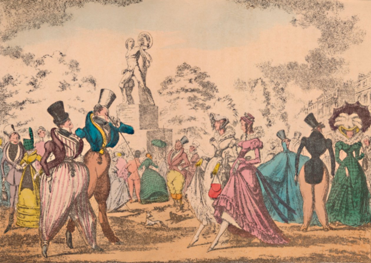 A Hyde Park Corner 1822-ben, 1870 körül alkotó: George Cruikshank