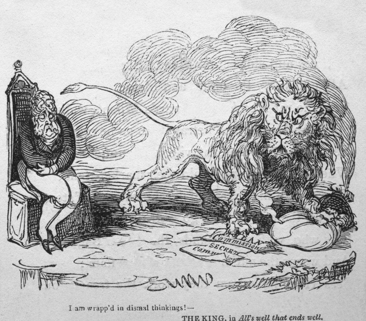 Szomorú gondolatokba burkolóztam!, c1820. alkotó: George Cruikshank
