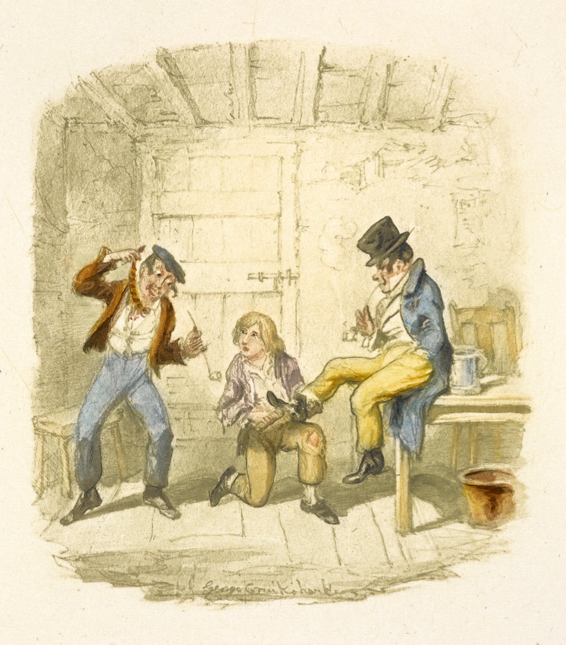 Illusztráció a "Twist Olivérhez" alkotó: George Cruikshank