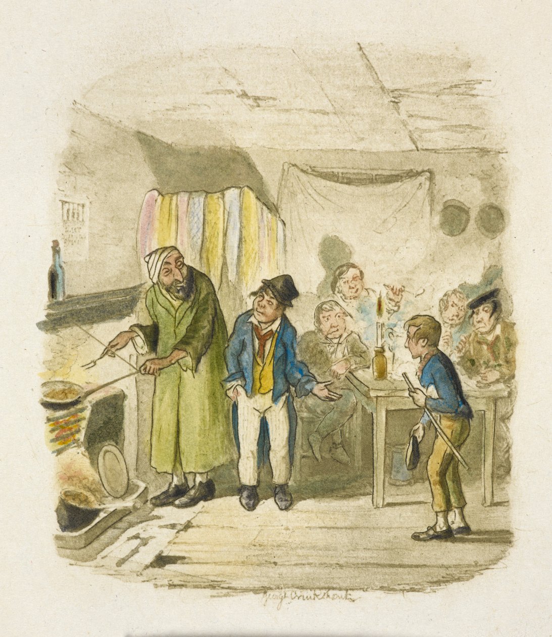 Illusztráció a "Twist Olivérhez" alkotó: George Cruikshank
