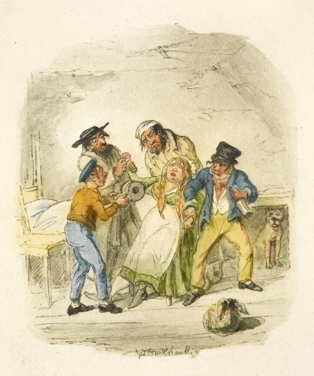 Illusztráció a "Twist Olivérhez" alkotó: George Cruikshank