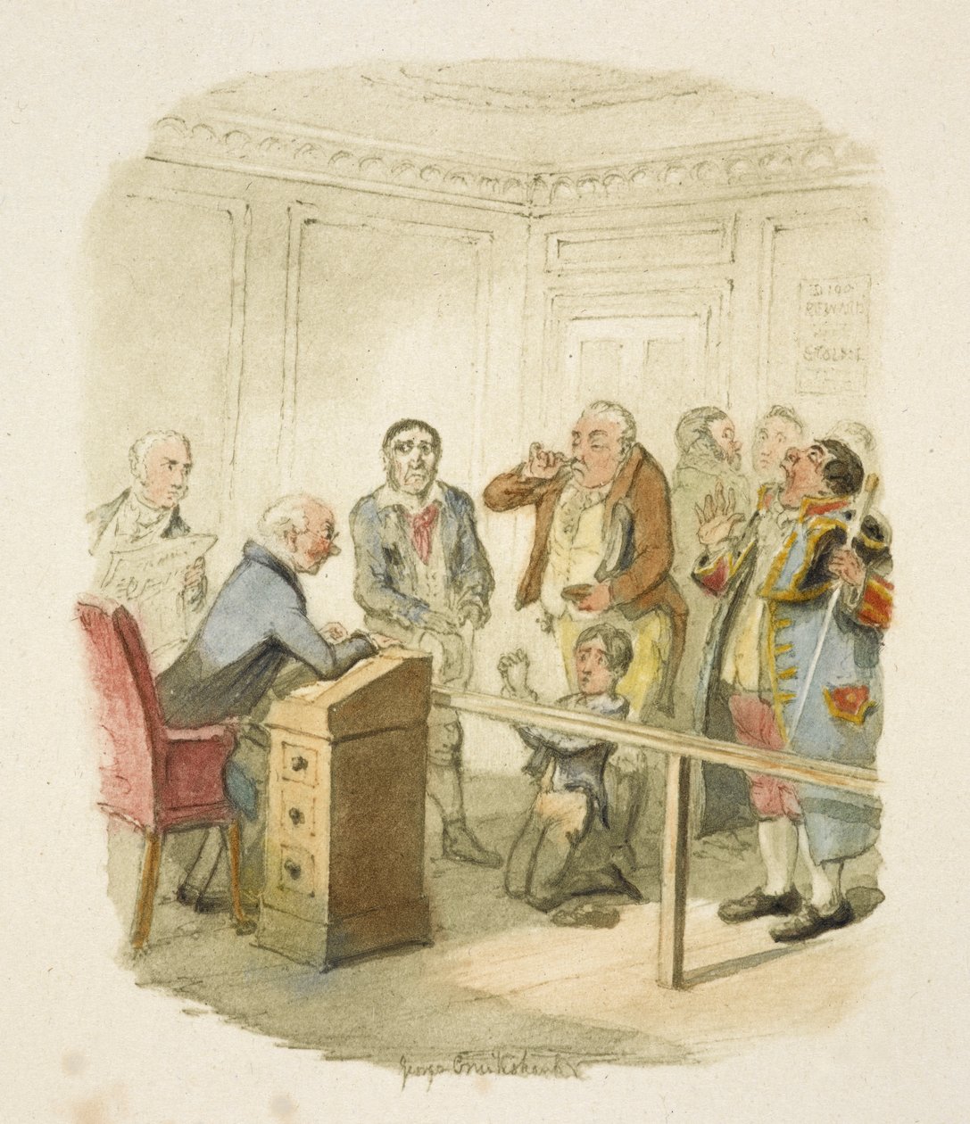 Illusztráció a "Twist Olivérhez" alkotó: George Cruikshank