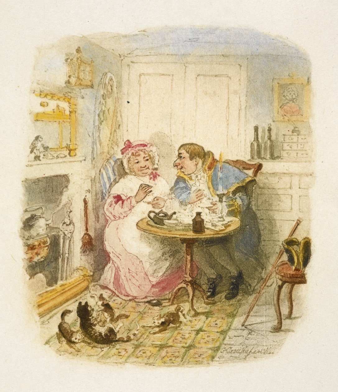 Illusztráció a "Twist Olivérhez" alkotó: George Cruikshank