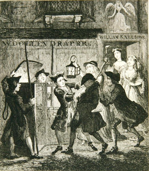 Jack Sheppard átveri Shotboltot, a börtönőrt, illusztráció a "Jack Sheppard: A Romance" William Harrison Ainsworth, 1839-ben jelent meg (metszet). alkotó: George Cruikshank