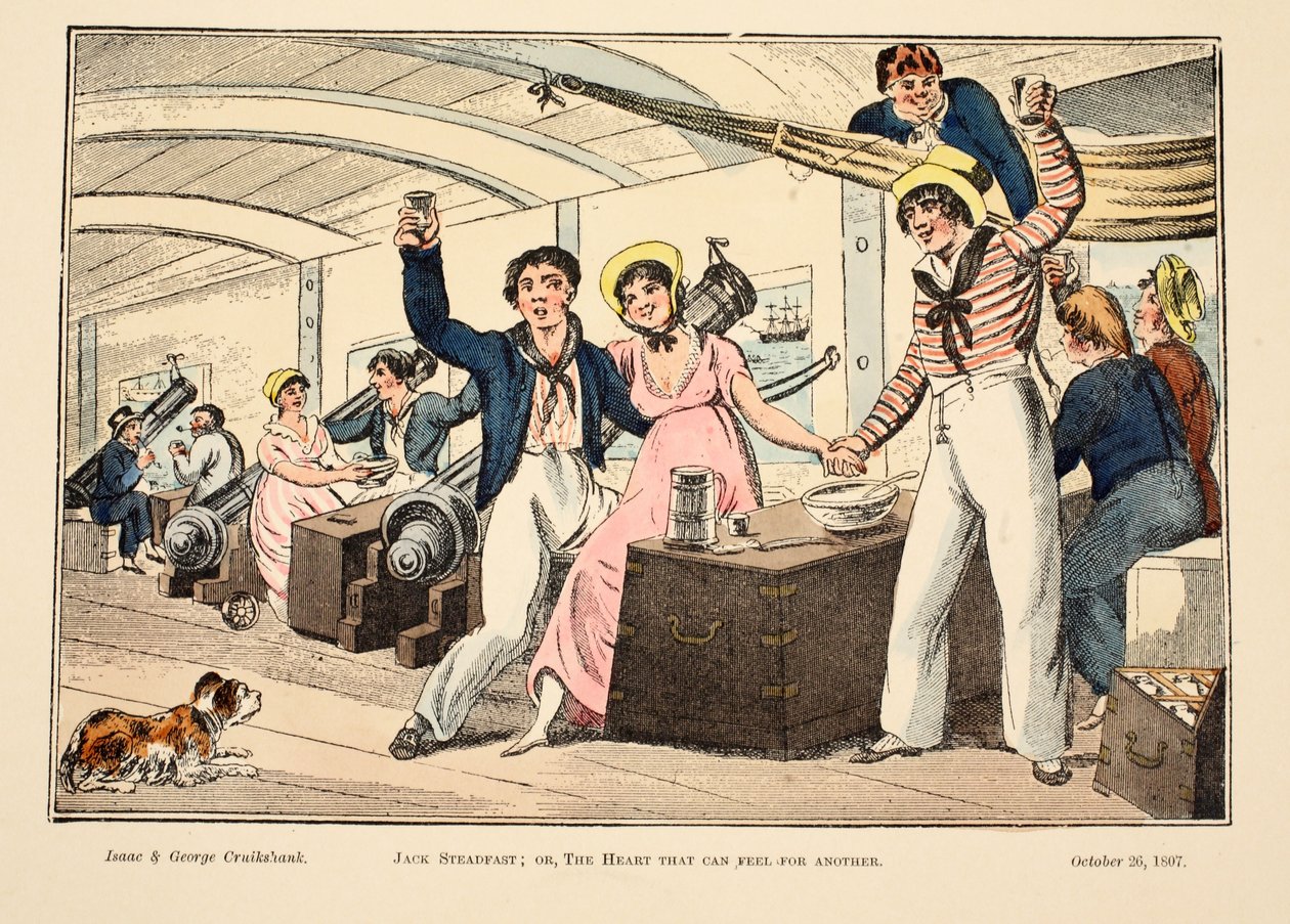 Jack Steadfast; avagy A szív, amely képes érezni a másik iránt, pub. 1807 (kézi színes metszet) alkotó: George Cruikshank