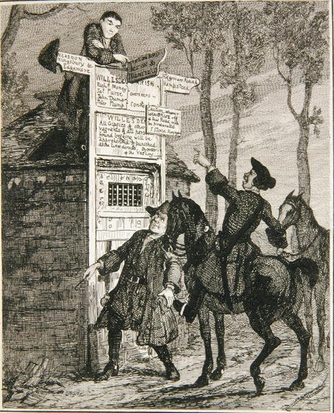 Jack kiszabadul a Willesden-i ketrecből, illusztráció a "Jack Sheppard" című filmből: A Romance", William Harrison Ainsworth, 1839-ben jelent meg (metszet). alkotó: George Cruikshank