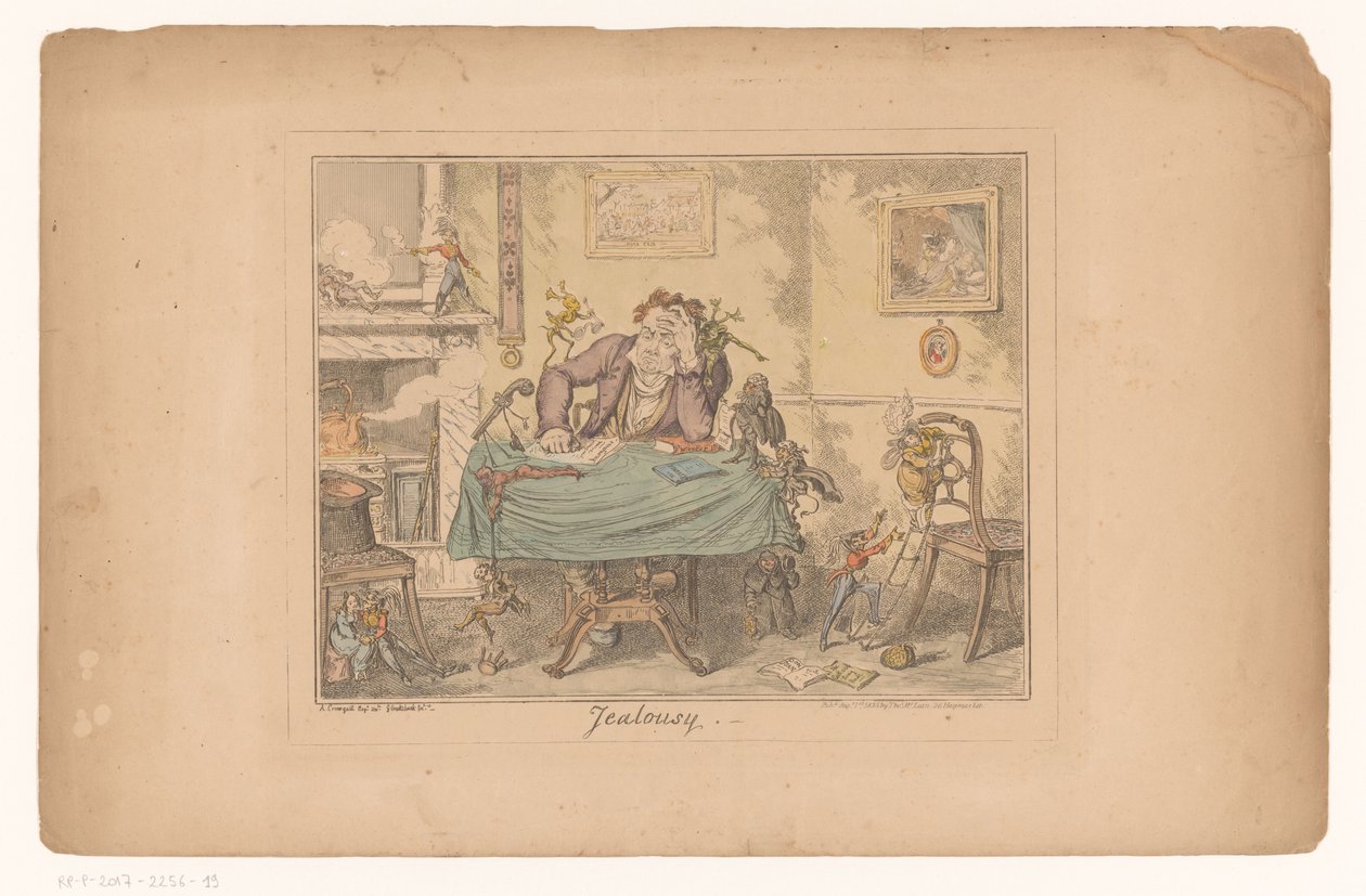Jaloezie Féltékenység (cím a tárgyon) alkotó: George Cruikshank