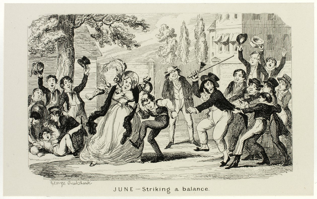 Június - Egyensúlyt teremtve George Cruikshank acélmetszeteitől a The Comic Almanacksig: 1835-1853 alkotó: George Cruikshank