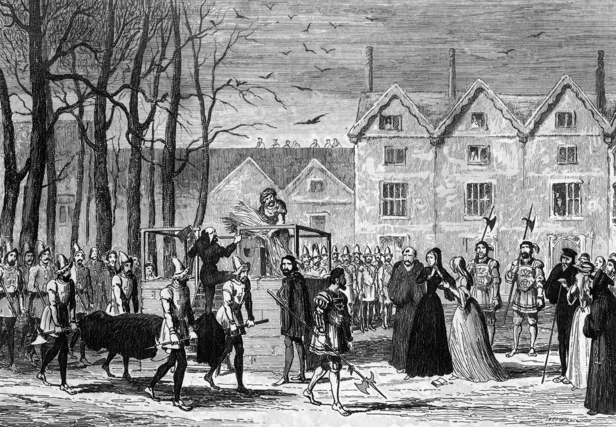 Lady Jane Gray találkozik férje holttestével az állvány felé vezető úton, 1554 1840 alkotó: George Cruikshank