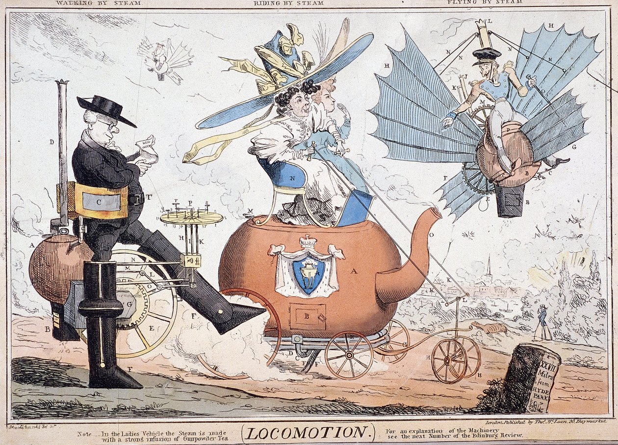 „Locomotion”, London, 1820 alkotó: George Cruikshank