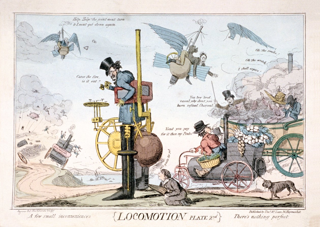 „Locomotion”, London, 1820 alkotó: George Cruikshank