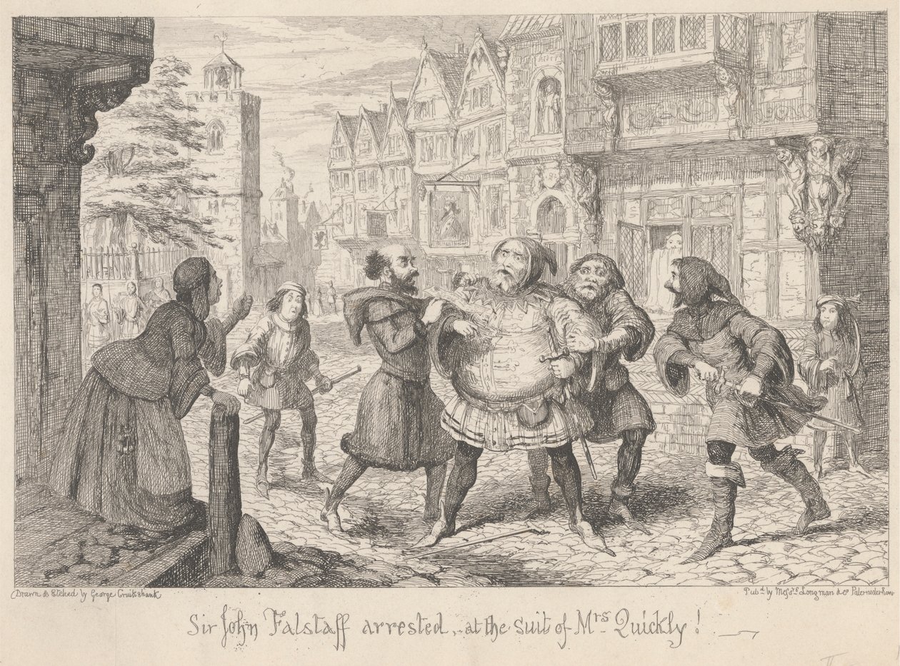 London. A Street: „Henry IV II. rész”, II. felvonás, I. jelenet alkotó: George Cruikshank
